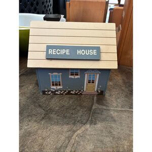 vintage house-shaped recipe box